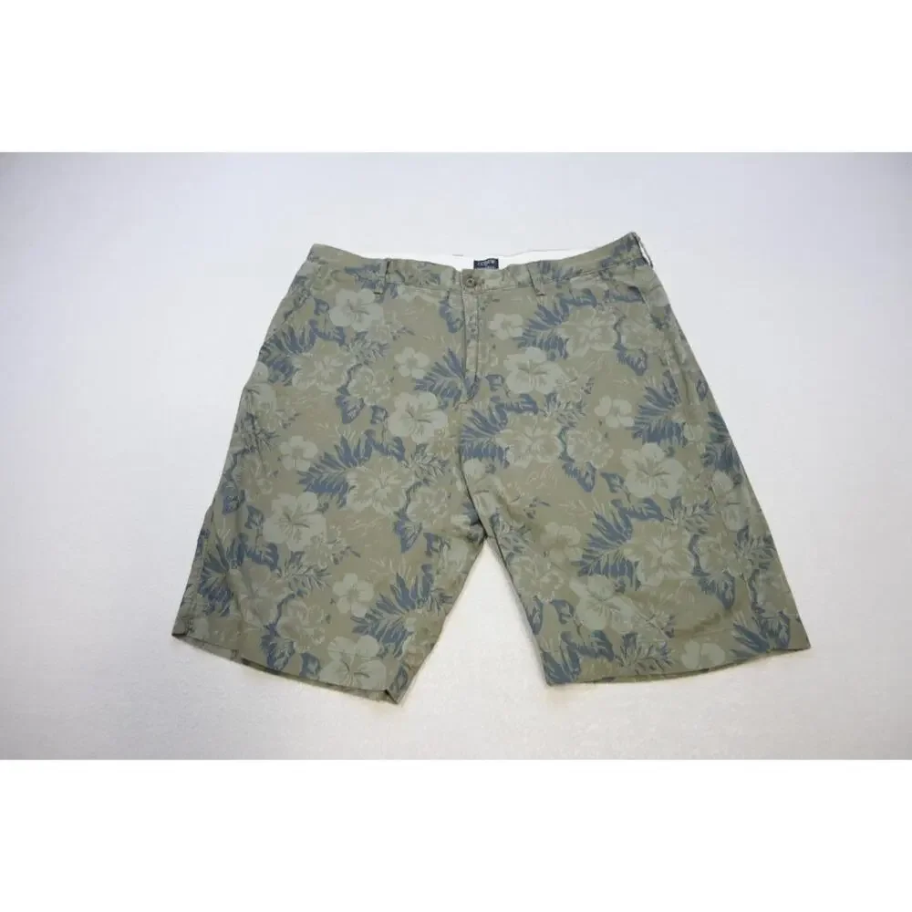 J Crew‎ Rivington Khaki Chino Shorts Green Floral 11